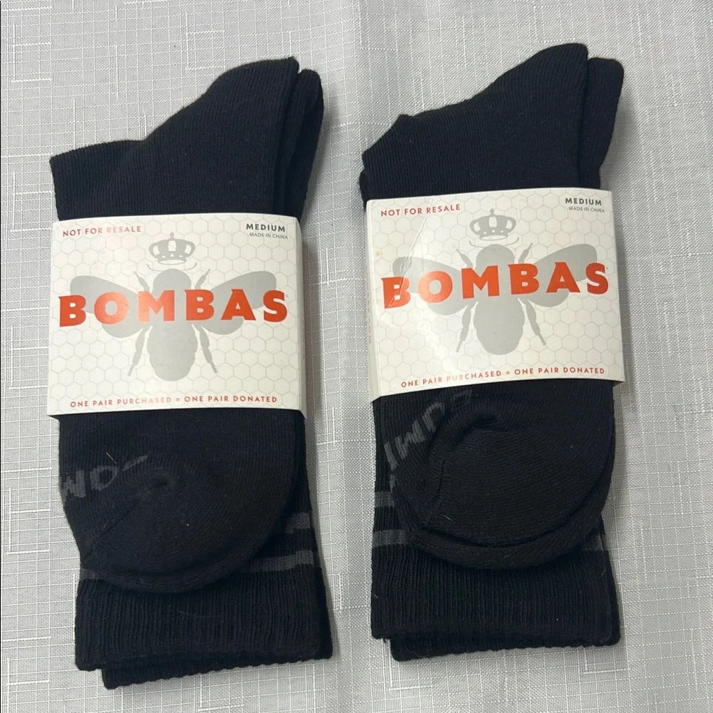 Bombas Black Casual Crew Socks - Pair of 2